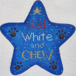 click here to view larger image of Red White and Chew Star (hand painted canvases)