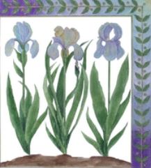 click here to view larger image of Three Irises (hand painted canvases)