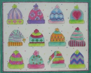 click here to view larger image of Frosty Hats (hand painted canvases)