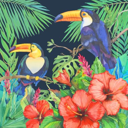 click here to view larger image of Tropical Fresh II - Midnight (hand painted canvases)