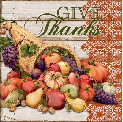 click here to view larger image of Give Thanks I (hand painted canvases)