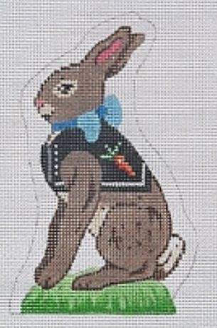 click here to view larger image of Brown Bunny /Black Vest (hand painted canvases)