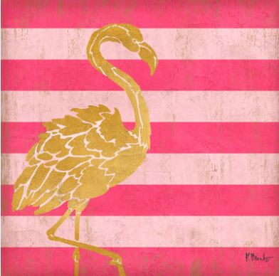 click here to view larger image of Gold Coast Flamingo - Color (hand painted canvases)