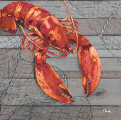 click here to view larger image of Hilton Lobster - Red (hand painted canvases)