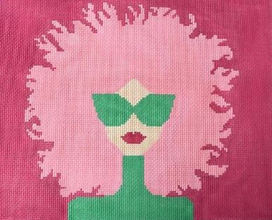 click here to view larger image of Pink Hair Bag (hand painted canvases)