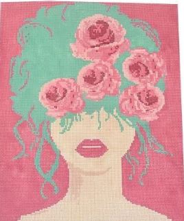 click here to view larger image of Rose Girl Bag (hand painted canvases)