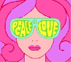 click here to view larger image of Peace Love Girl (hand painted canvases)