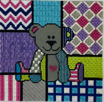 click here to view larger image of Colorful Teddy Bear (hand painted canvases)