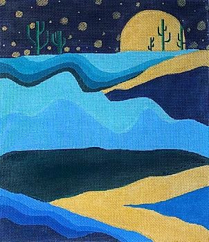 click here to view larger image of Moonset in the Desert (hand painted canvases)