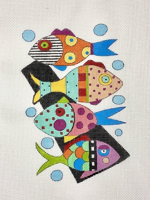 click here to view larger image of Fish Family - Small (hand painted canvases)