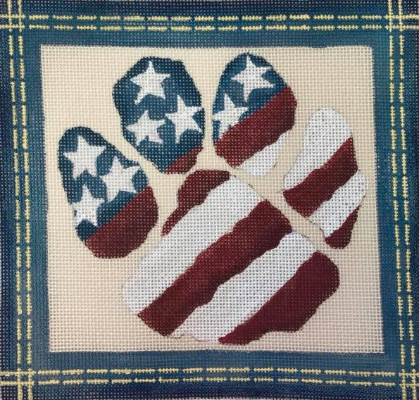 click here to view larger image of Patriotic Paws (hand painted canvases)