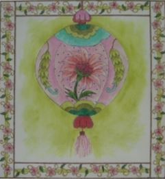click here to view larger image of Pink Paper Lantern (hand painted canvases)