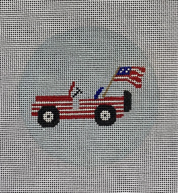 click here to view larger image of Home - Patriotic Jeep Ornament (hand painted canvases)