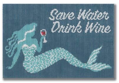 click here to view larger image of Save Water Drink Wine  (hand painted canvases)