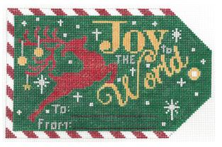 click here to view larger image of Gift Tag - Joy to the World (hand painted canvases)