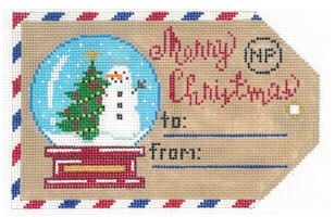 click here to view larger image of Gift Tag - Snow Globe Merry Christmas (hand painted canvases)