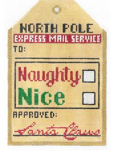 click here to view larger image of Gift Tag - Naughty or Nice (hand painted canvases)