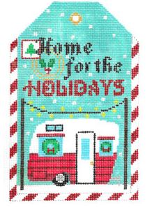 click here to view larger image of Gift Tag - Home for the Holidays (hand painted canvases)