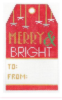 click here to view larger image of Gift Tag - Merry and Bright (hand painted canvases)