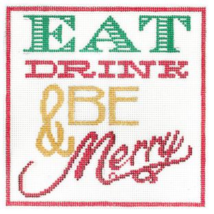 click here to view larger image of Eat Drink and Be Merry (hand painted canvases)
