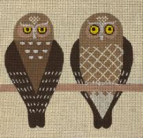 click here to view larger image of Two Owls (hand painted canvases)