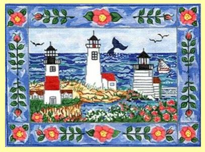 click here to view larger image of Lighthouse Rug (hand painted canvases)