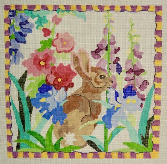 click here to view larger image of Bunny in My Garden (hand painted canvases)