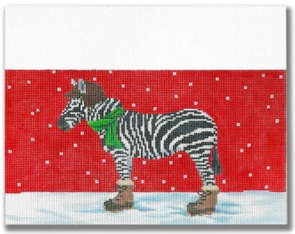 click here to view larger image of Stocking Cuff - Zebra (hand painted canvases)