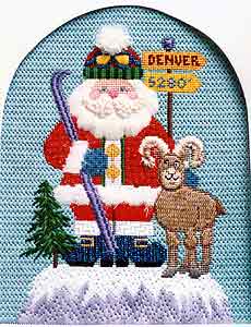 click here to view larger image of Mile High Santa (hand painted canvases)