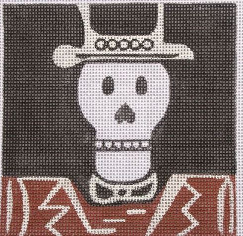 click here to view larger image of Day of the Dead - Top Hat (hand painted canvases)
