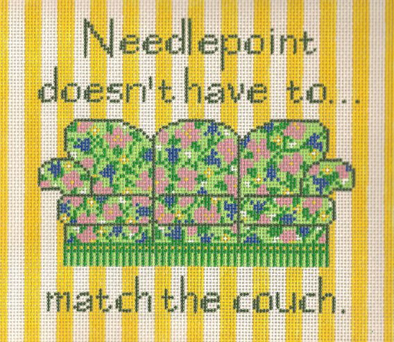 click here to view larger image of Needlepoint Couch (hand painted canvases)