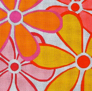 click here to view larger image of Lazy Daisies - Pink (hand painted canvases)