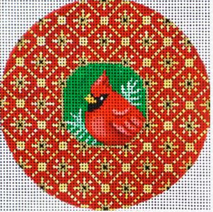 click here to view larger image of Rhinestone Cardinal  (hand painted canvases)