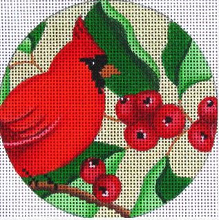 click here to view larger image of Cardinal Berries (hand painted canvases)