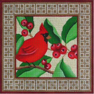 click here to view larger image of Cardinal Berries (hand painted canvases)