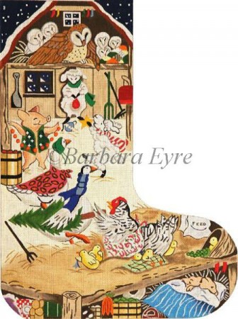 click here to view larger image of Farm Yard Stocking (hand painted canvases)