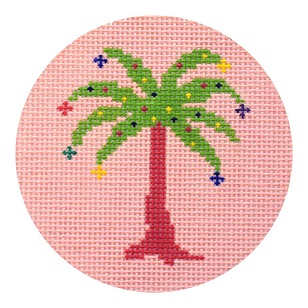 click here to view larger image of Palm Tree on Pink  (hand painted canvases)