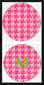 click here to view larger image of Houndstooth - Pinks (hand painted canvases 2)