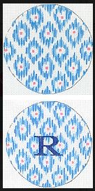 click here to view larger image of Ikat - Soft Blues/Pink (hand painted canvases 2)