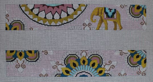 click here to view larger image of Purse Border Vintage Elephant - 2 Panels (hand painted canvases)