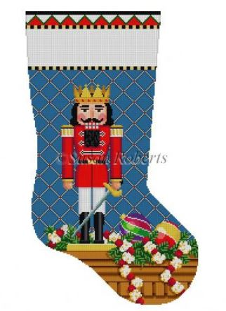 click here to view larger image of Prince Nutcracker Stocking (hand painted canvases)