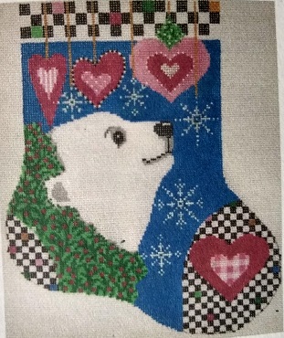 click here to view larger image of Polar Christmas Big Sock (hand painted canvases)