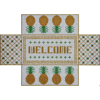 click here to view larger image of Welcome Pineapple Brick Cover (hand painted canvases)