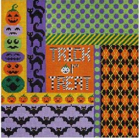 click here to view larger image of Trick or Treat Patchwork (hand painted canvases)