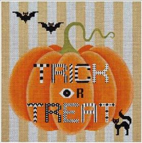 click here to view larger image of Trick or Treat Pumpkin (hand painted canvases)