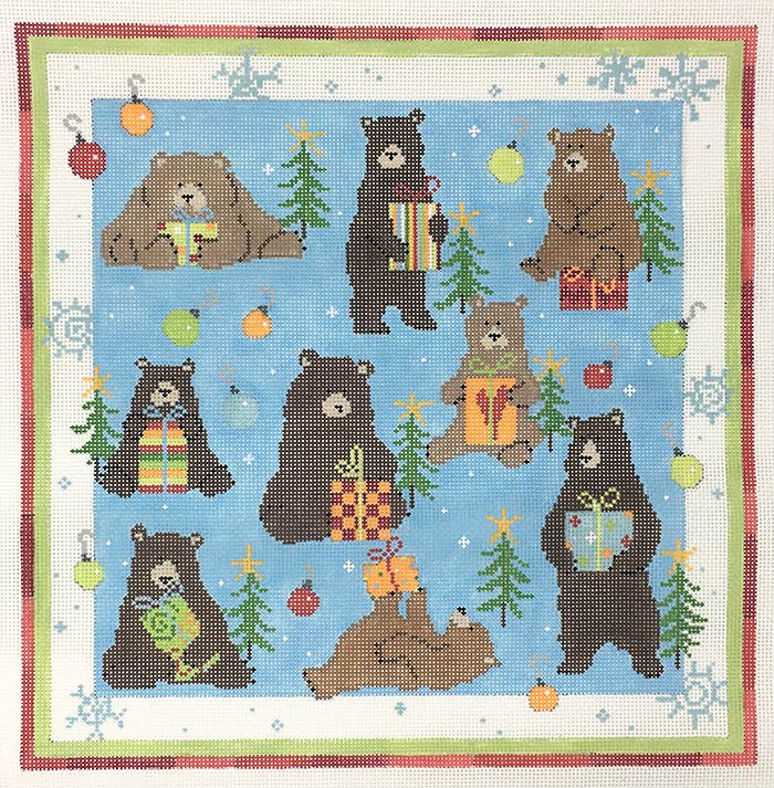 click here to view larger image of Christmas Bears  (hand painted canvases)