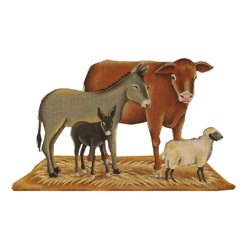 click here to view larger image of Nativity - Animals (hand painted canvases)