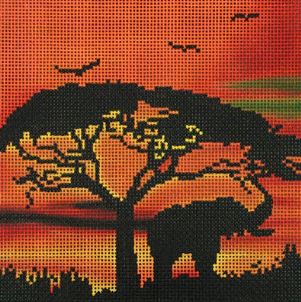 click here to view larger image of African Sunset (hand painted canvases)