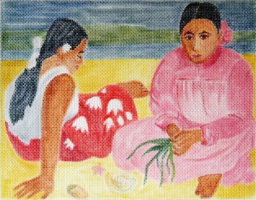click here to view larger image of Girls on Beach (hand painted canvases)
