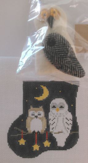 click here to view larger image of Starry Night Owls w/Snowy Owl  (hand painted canvases)